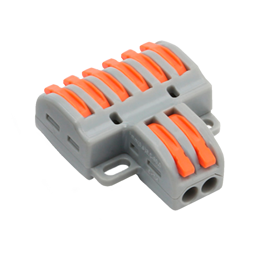 Safire hurtig connector, 2 ind/6 ud, 600V 32A, 28 ~ 12AWG, 10 stk.