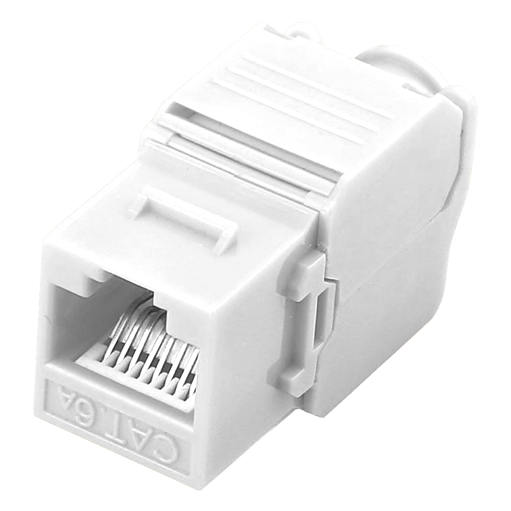 CAT6A Connectorstik, udgang, RJ45, hvid