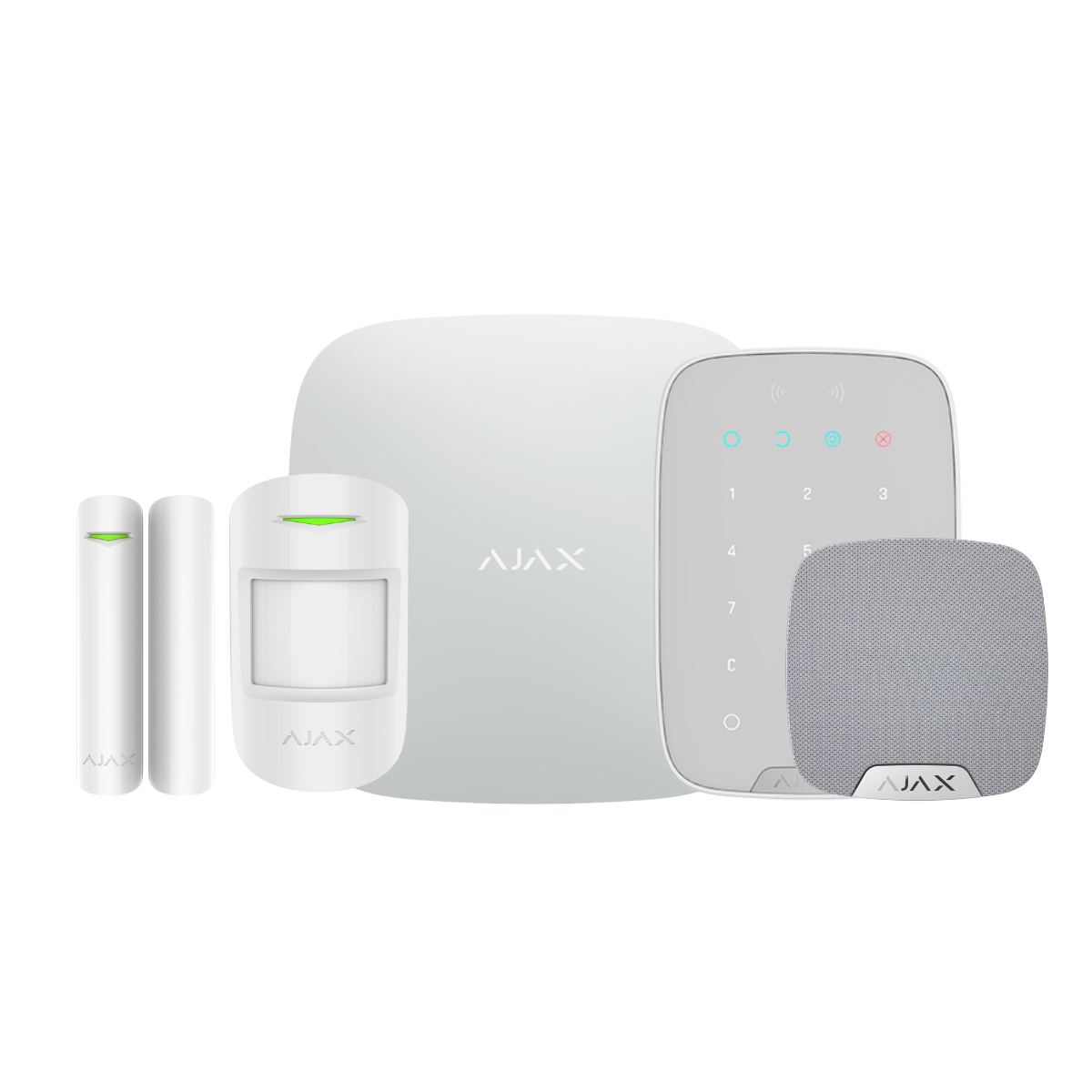 Ajax Hub2 StarterKit med sirene & Keypad plus