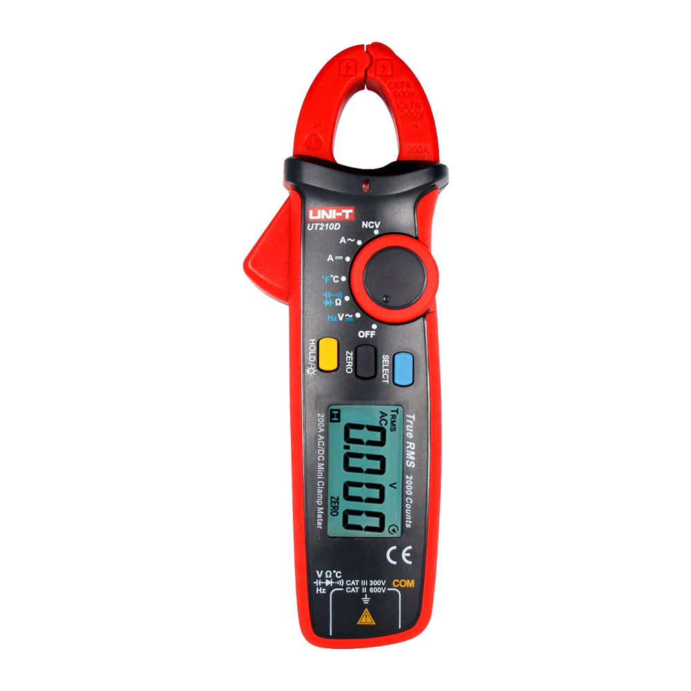 UNI-T Tang amperemeter, DC og AC måling (600V og 200A), True RMS