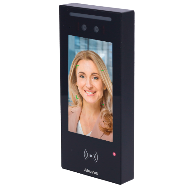Akuvox dørtelefon m. ansigtsgenkendelse, 5" touchskærm, PoE, adgangskontrol, 1 relæ, Cloud
