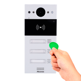 Akuvox dørstation med 3 knapper, PoE, Cloud, EM/MF and NFC, 2x relæ