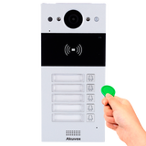 Akuvox dørstation med 5 knapper, PoE, Cloud, EM/MF and NFC, 2x relæ