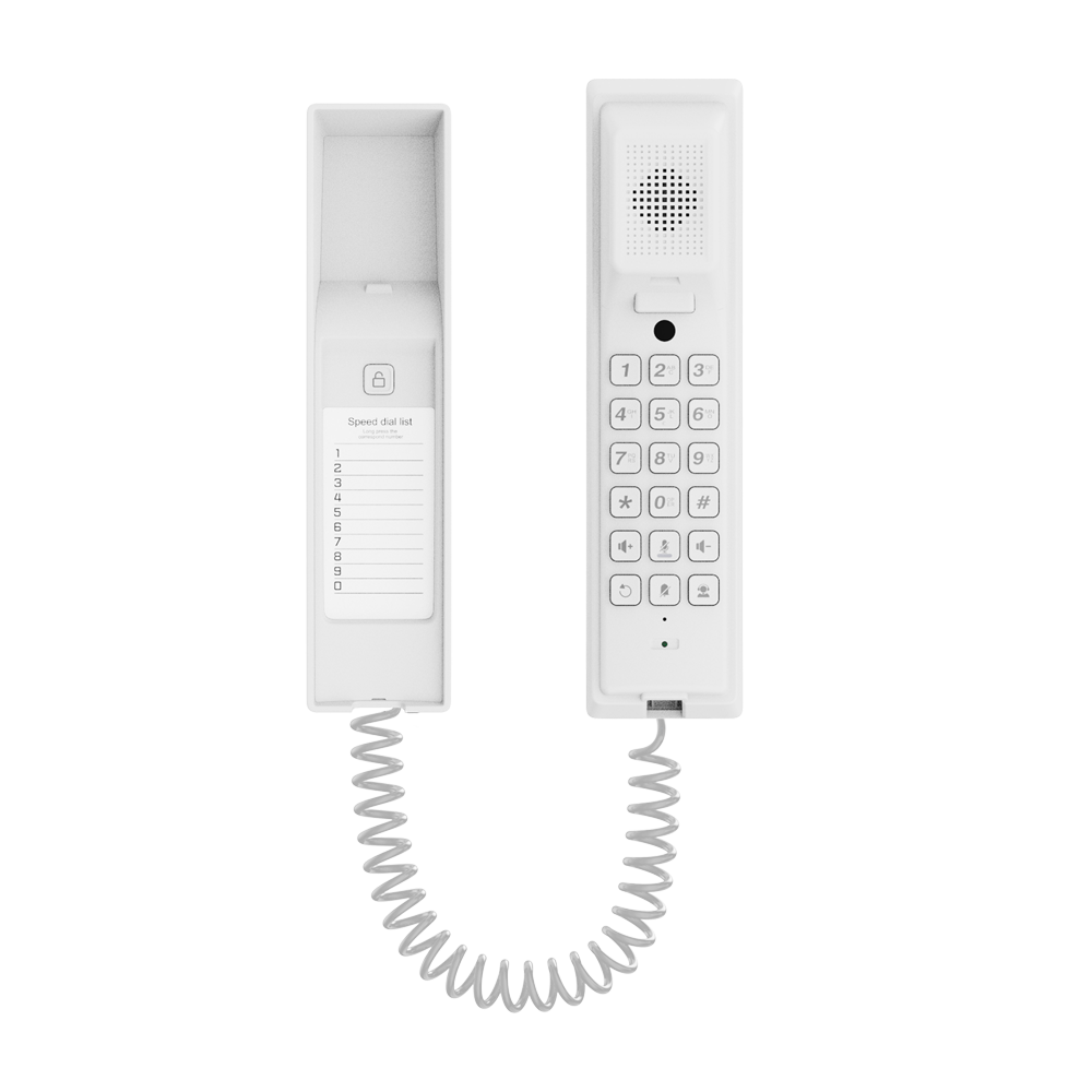Akuvox svartelefon PoE, TCP/IP. Cloud, Hvid