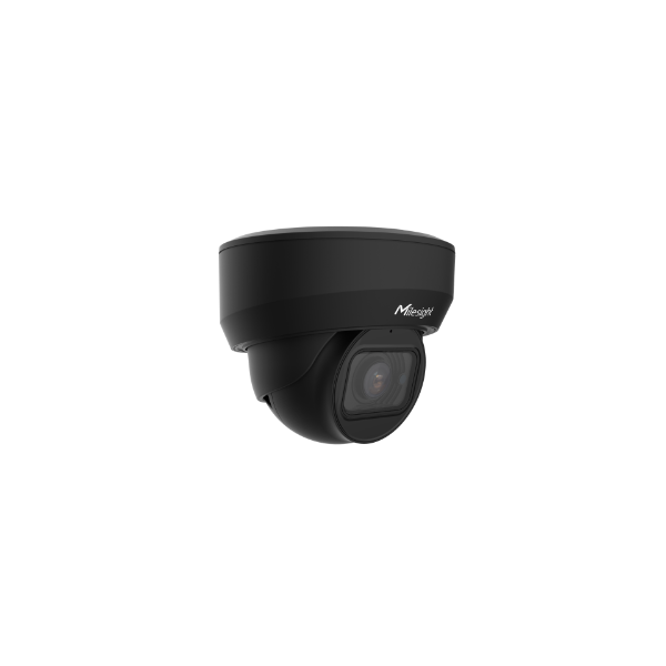 Milesight AI motor-zoom dome IP kamera, 4MP, 2,7mm-13,5mm, FOV 97°-28°, 50m IR, IP67/IK10, NDAA, sort