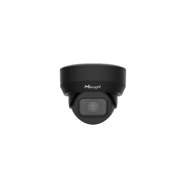 Milesight AI motor-zoom dome IP kamera, 4MP, 2,7mm-13,5mm, FOV 97°-28°, 50m IR, IP67/IK10, NDAA, sort