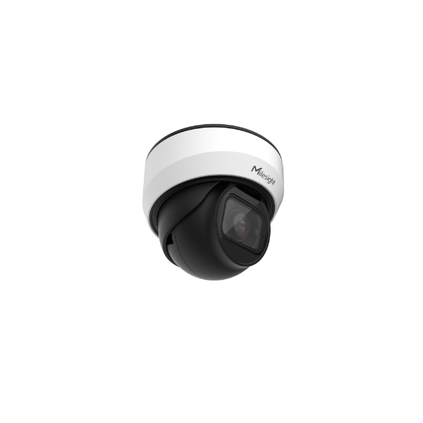 Milesight AI motor-zoom dome IP kamera, 4MP, 2,7mm-13,5mm, FOV 97°-28°, 50m IR, IP67/IK10, NDAA, hvid