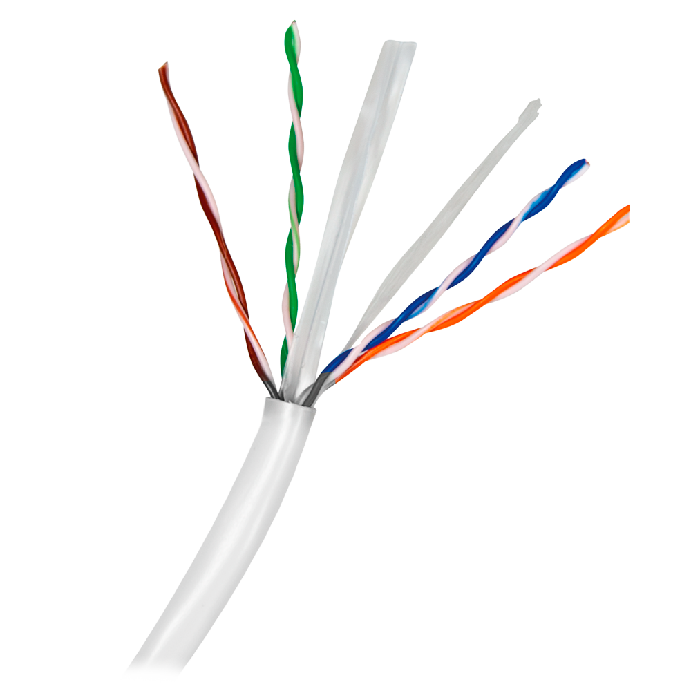 CAT6E U/UTP, cat 6, 24AWG, LSZH, 100% Cu, Eca, CE, 305m, Hvid