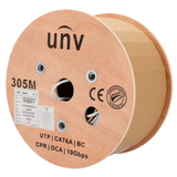 CAT6A U/UTP, cat 6A, 23AWG, LSZH, 100% Cu, Dca, CE, 305m, Hvid, Tromle