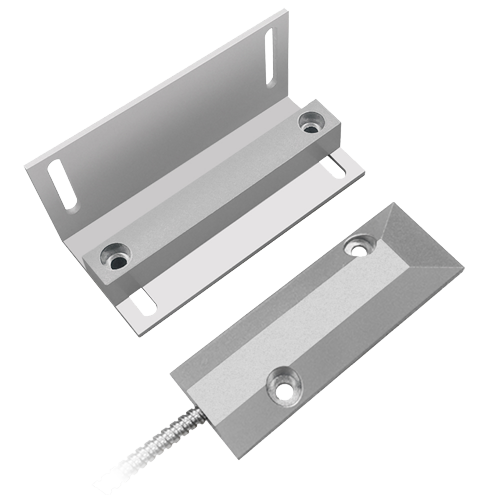 Magnetkontakt til port, metal, 2-wire, 5cm tolerance, med L-beslag