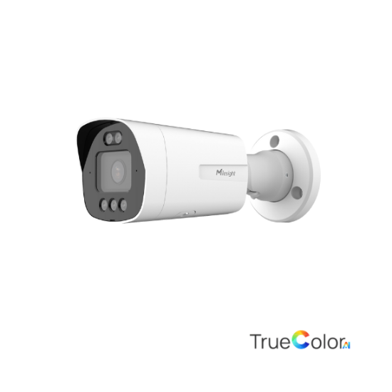 Milesight Q-serie AI TrueColor Bullet zoom IP-kamera, 4.0MP 1/1,8", 2,8-13,5mm, FOV 112-47°, 60m IR + 60m White LED, I/O, IP67/IK10, hvid.