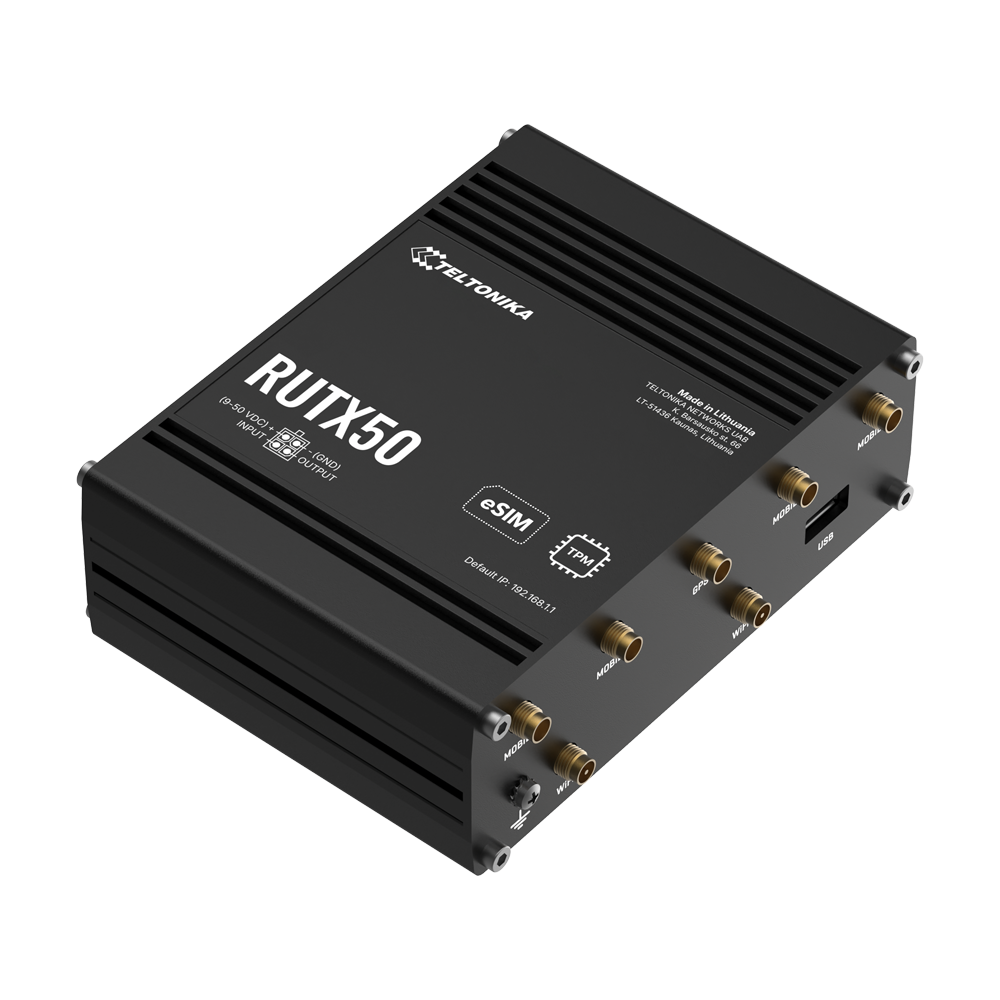 Teltonika Router 5G Industrial, 5xRJ45, Wi-Fi, Dual-SIM, GPS, DIN, 9-50VDC