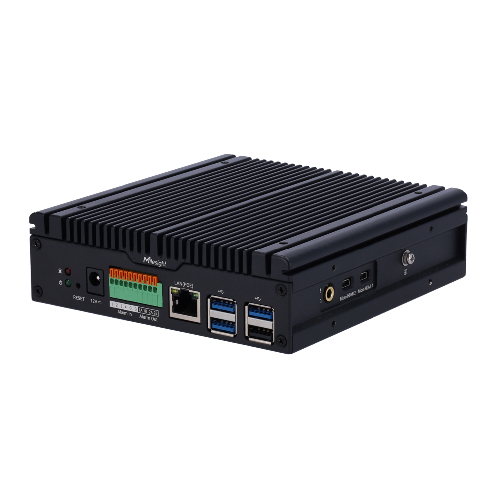 Milesight OpenVision Server Mini, PoE, 4gb ram, 32gb SSD, 3,4 ghz, 2 x M.Key slot, op til 8 kanaler.