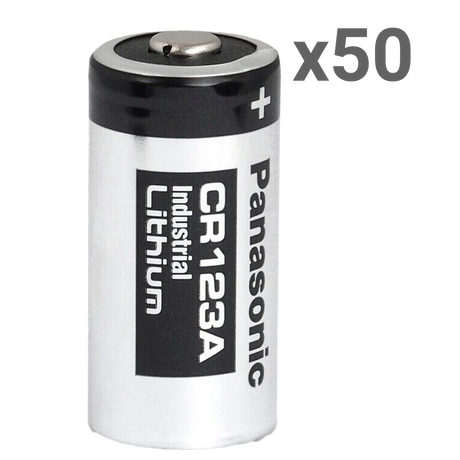Panasonic CR123A Lithiumbatteri 3,0V 1550mAh 50-pak