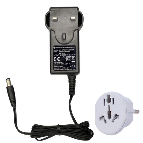 Strømadapter 12V 2A UK-stik Stabiliseret