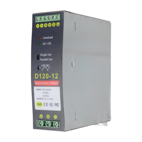 DIN-strømforsyning 12V 10A/120W