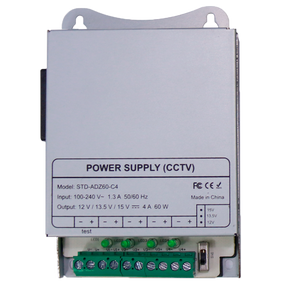 DIN-strømforsyning 12V 5A/60W 4 Udgange