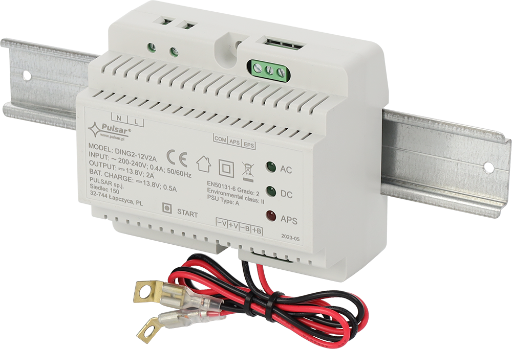 DIN backupstrømforsyning 13,8V 2A, Grade 2