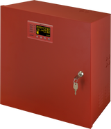 EN54 brandstrømforsyning 27,6V 10A, 2x40Ah, LCD