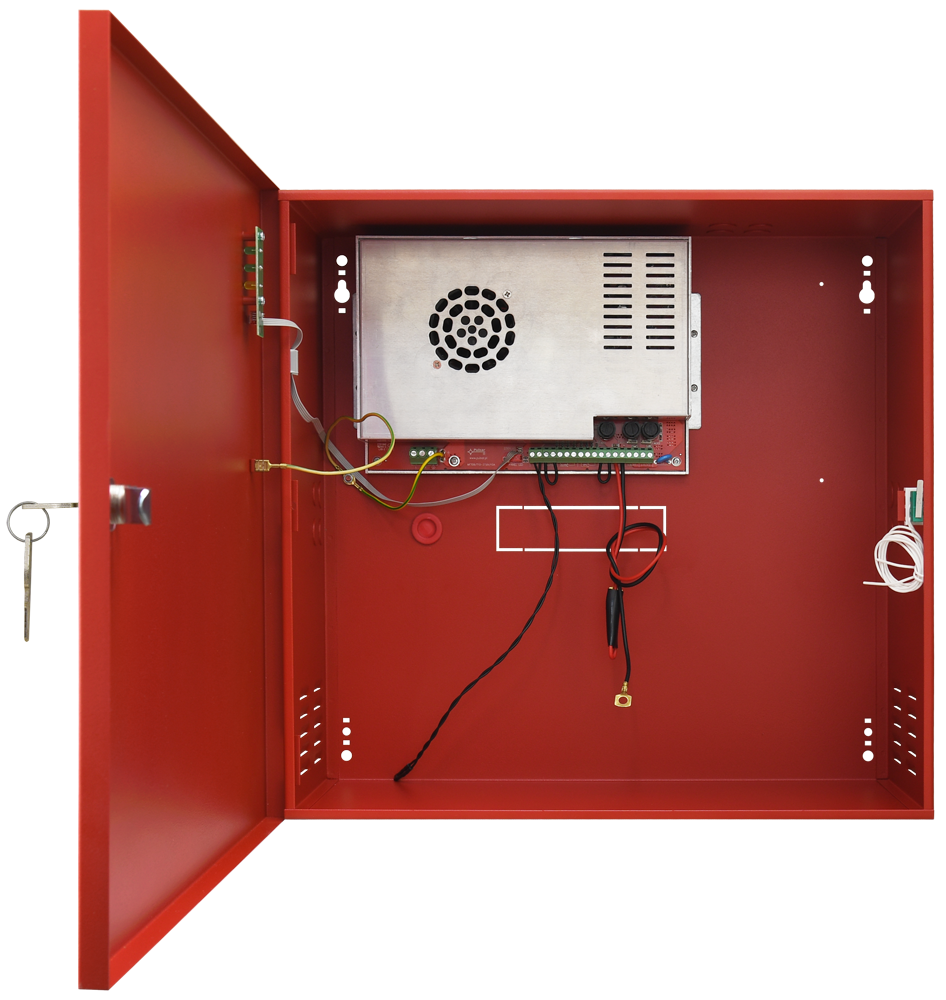 EN54 brandstrømforsyning 27,6V 10A, 2x40Ah