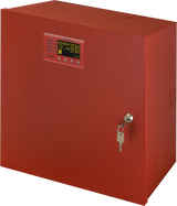 EN54 brandstrømforsyning 27,6V 5A, 2x40Ah, LCD