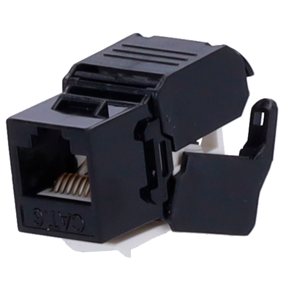 CAT6 Connectorstik, udgang, RJ45, Sort