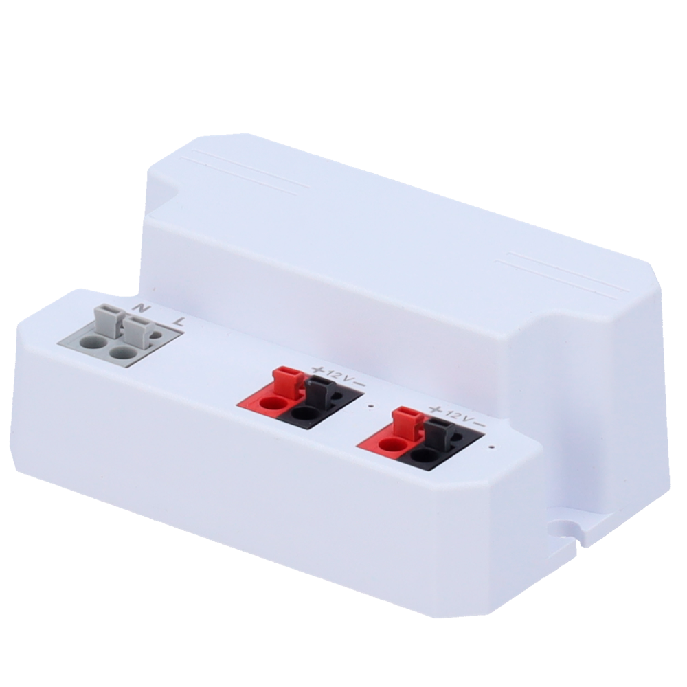 Strømforsyning 12V 2A/24W hvid 2 udgange
