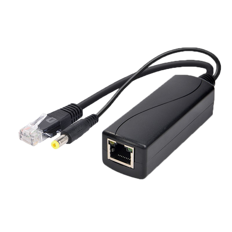 PoE-splitter 30W, DC 12V/2A, 100Mbps