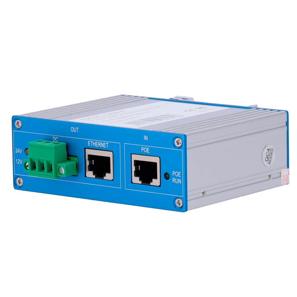 PoE-splitter 60W, DC 12V/2A, Gigabit, IP40