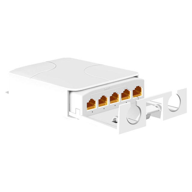 Udendørs PoE-extender, 4 port Gigabit, af/at/bt