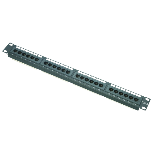 Patchpanel 24 port UTP/RJ45 CAT6, 1U