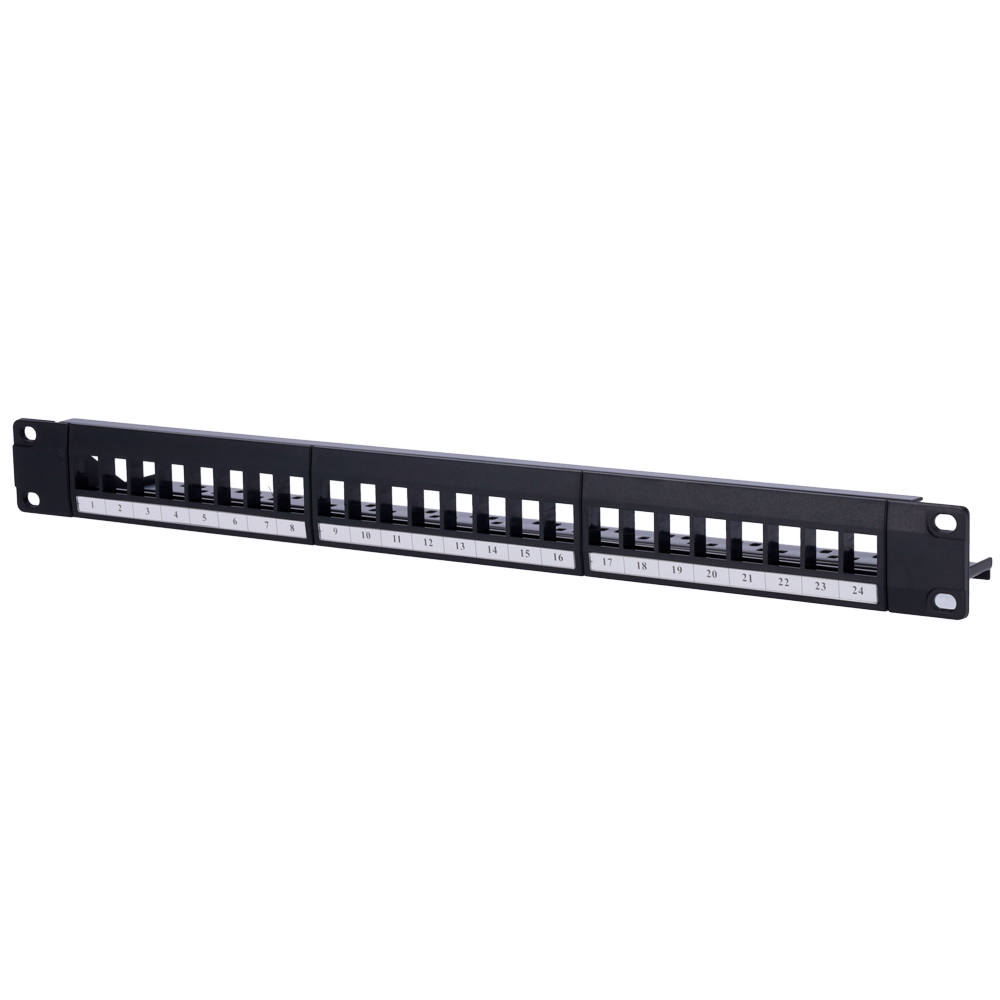 Blankt patchpanel 24 port UTP/RJ45, 1U