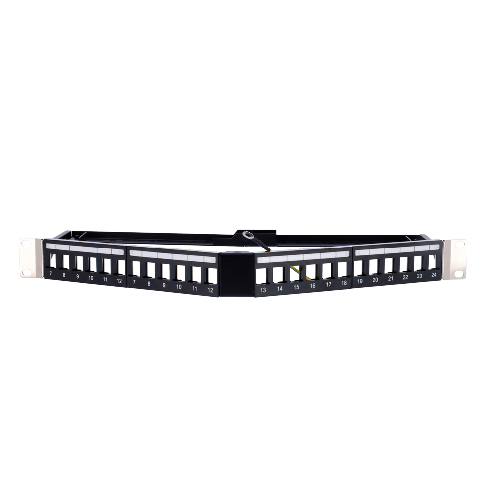 Vinklet tomt patchpanel 24 port FTP, 1U