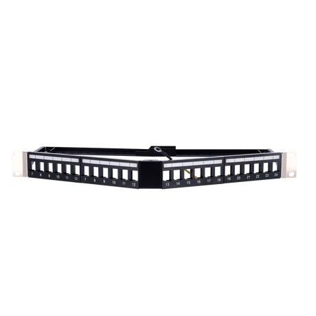 Vinklet tomt patchpanel 24 port FTP, 1U