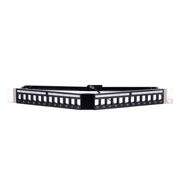 Vinklet tomt patchpanel 24 port FTP, 1U