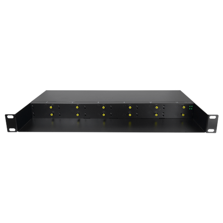 Metalchassis 1U til 12 mediekonvertere, 19"