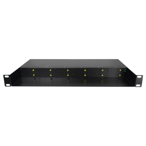 Metalchassis 1U til 12 mediekonvertere, 19"