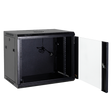 Vægrackskab 4U 19" 60 kg med ventilator og strømskinne