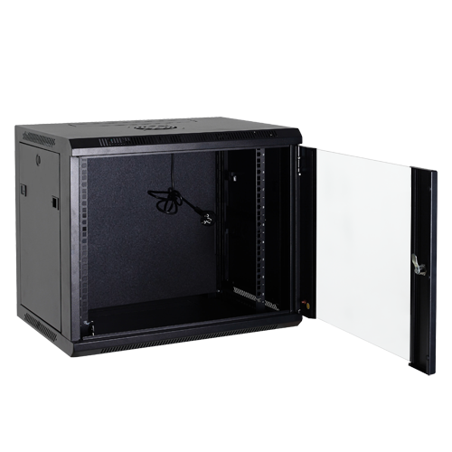 Vægrackskab 4U 19" 60 kg med ventilator og strømskinne