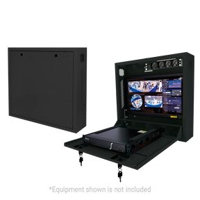 Sikringsskab til vægmontering m/VESA-skærmhuller, sort