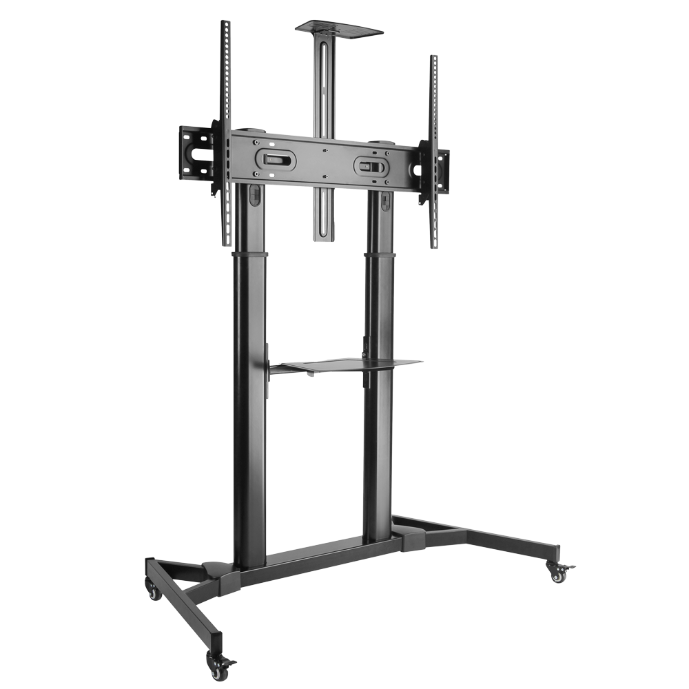 Gulvstander med hjul til skærm, VESA 1000x600, 100 kg