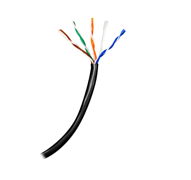 Safire UTP-kabel Cat5E 100m, OFC-kobber, udendørs, Sort
