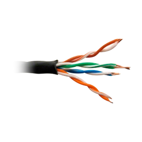 Safire UTP-kabel Cat5E 305m, OFC-kobber, udendørs, Sort