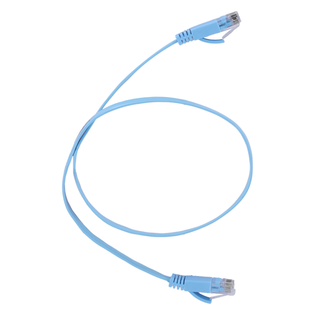 UTP-kabel fladt Cat6 RJ45 0,5 m, blå (Safire)