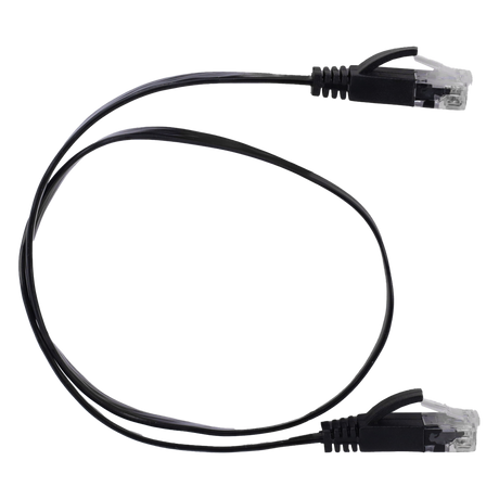Fladt UTP Netværkskabel Cat6 RJ45 0,5m Sort