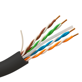 Safire UTP-kabel Cat6 305m, OFC-kobber, udendørs, Sort