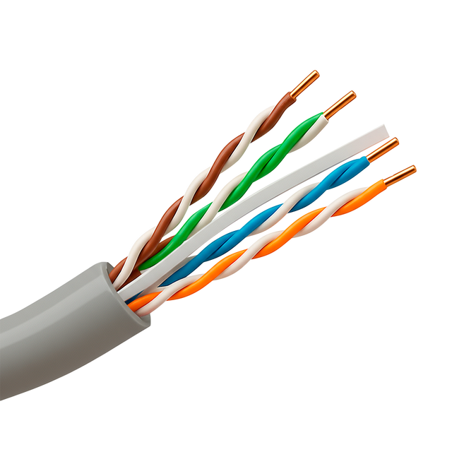 Safire UTP-kabel Cat6 305m, OFC-kobber, PVC Eca, Hvid/grå