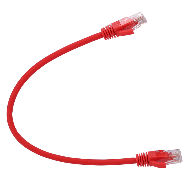Safire UTP Patchkabel Cat6 0,3 m, Rød, halogenfri