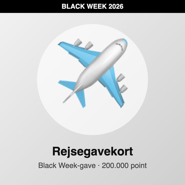 Rejsegavekort – Black Week-gave