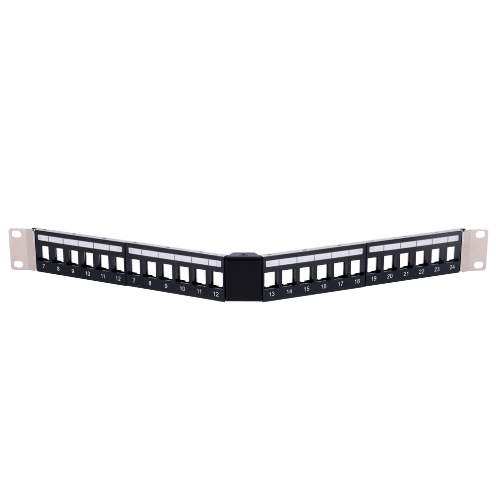 Vinklet tomt patchpanel 24 port FTP, 1U